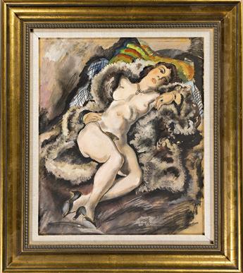 EMIL GANSO Reclining Female Nude.